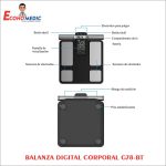 BALANZA DIGITAL CORPORAL CON IMC 8 ELECTRODOS G78-BT - Imagen 2